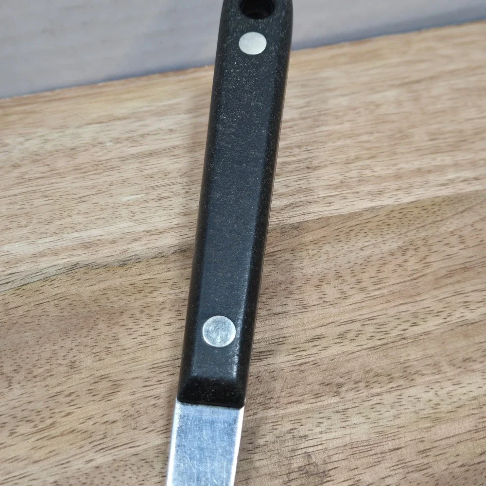 Vintage EKCO Eterna‎ Stainless Vanadium Meat Carving Fork USA Black Rivet Handle